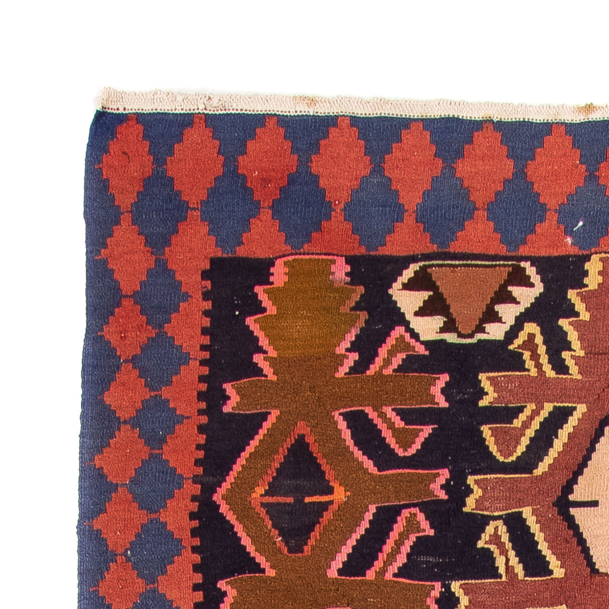 Biegacz Dywan Kelim - Stary - 300 x 135 cm - wielokolorowy