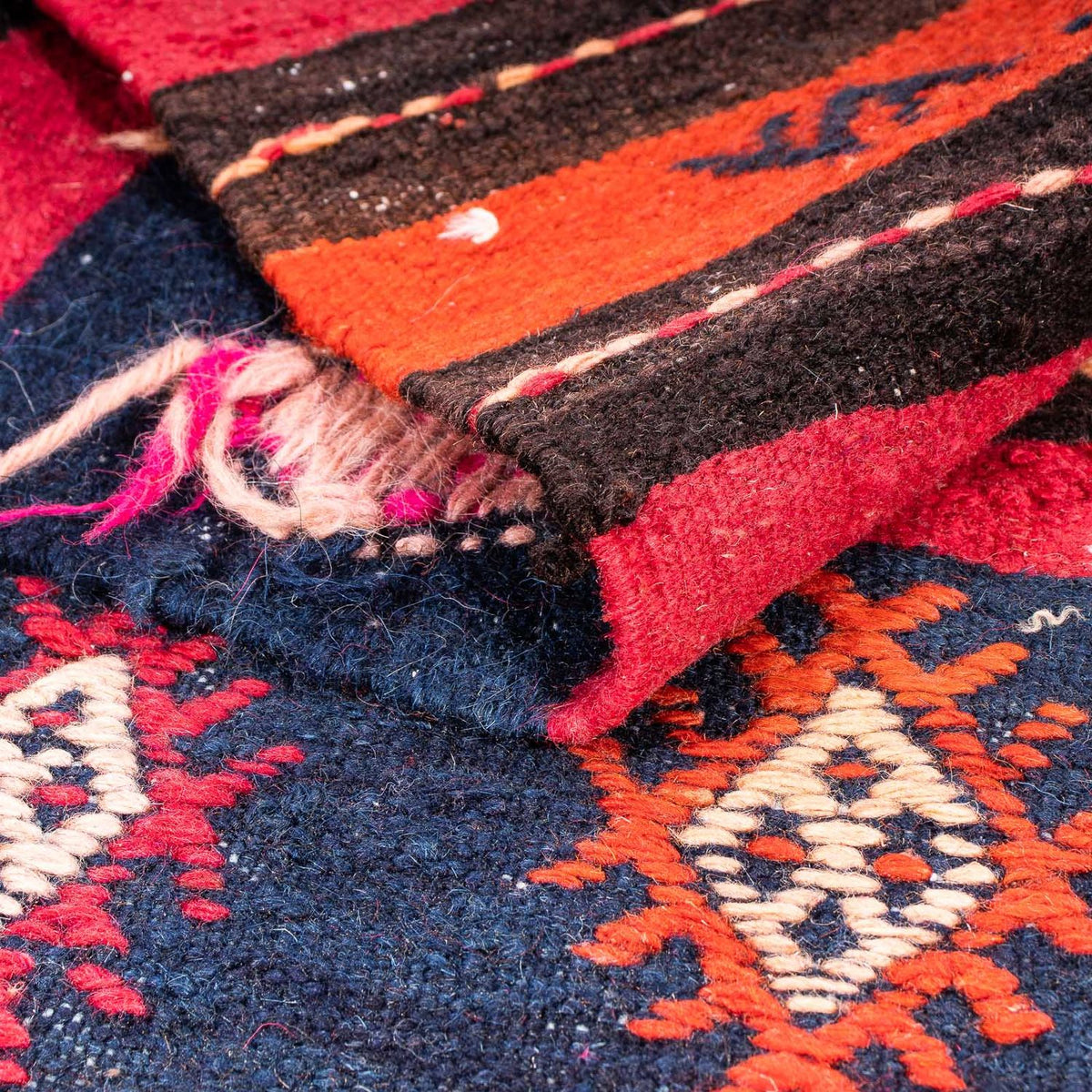 Dywan Kelim - Stary - 200 x 155 cm - wielokolorowy