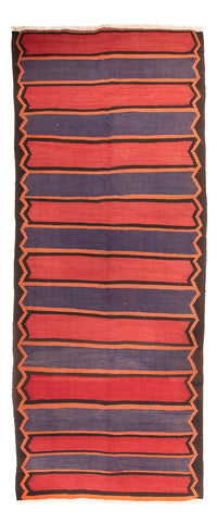 Biegacz Dywan Kelim - Stary - 385 x 155 cm - brązowy