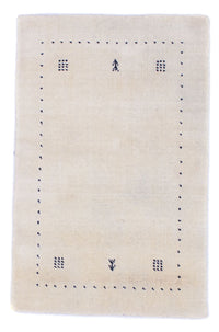 Dywan Gabbeh - Miękki - 90 x 60 cm - naturalna biel