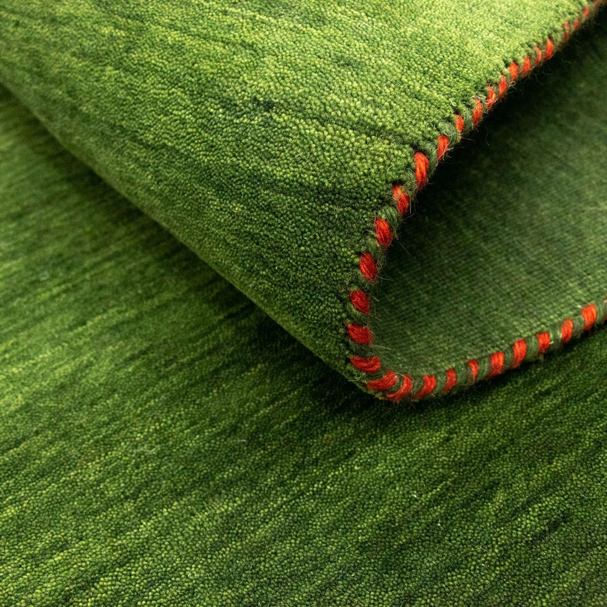 Dywan Gabbeh - Miękki - 196 x 145 cm - zielona