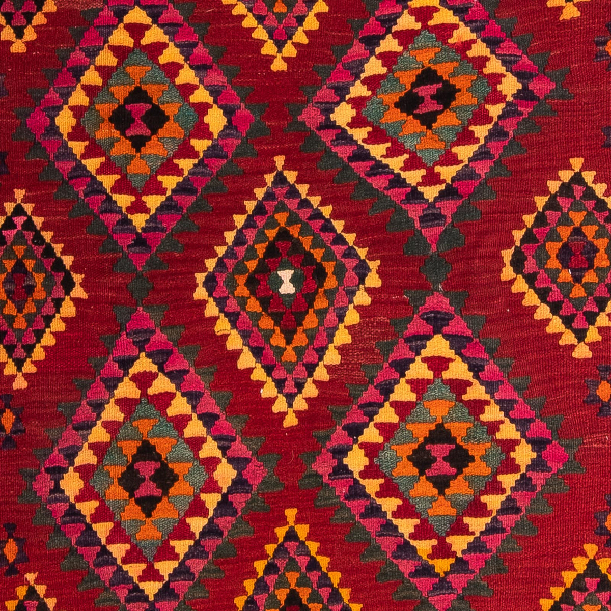 Biegacz Dywan Kelim - Stary - 390 x 147 cm - wielokolorowy