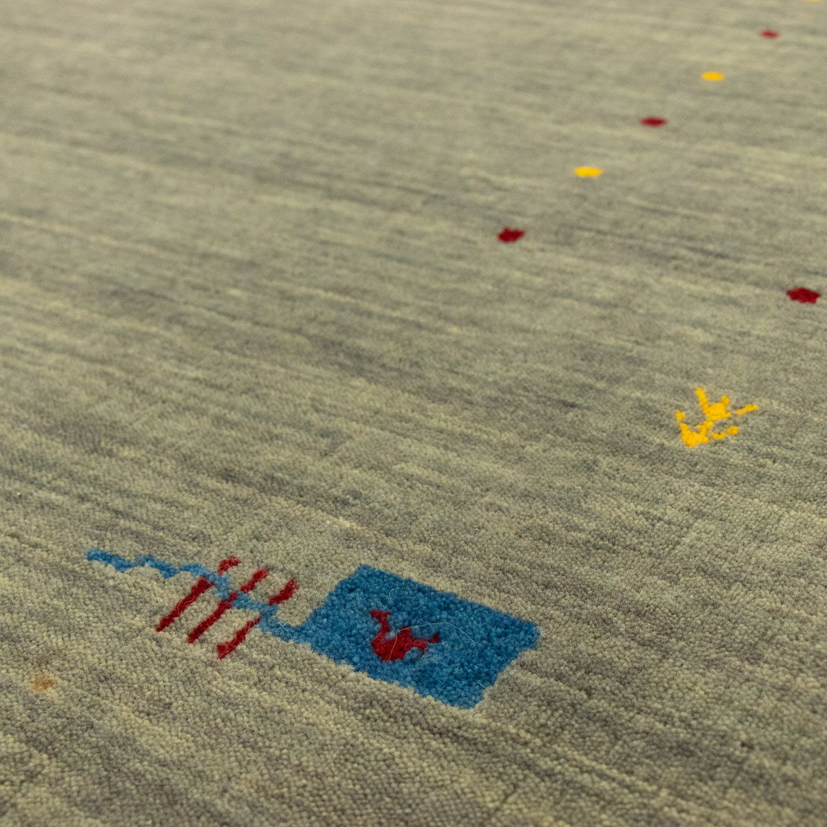 Dywan Gabbeh - Miękki - 201 x 141 cm - srebrny