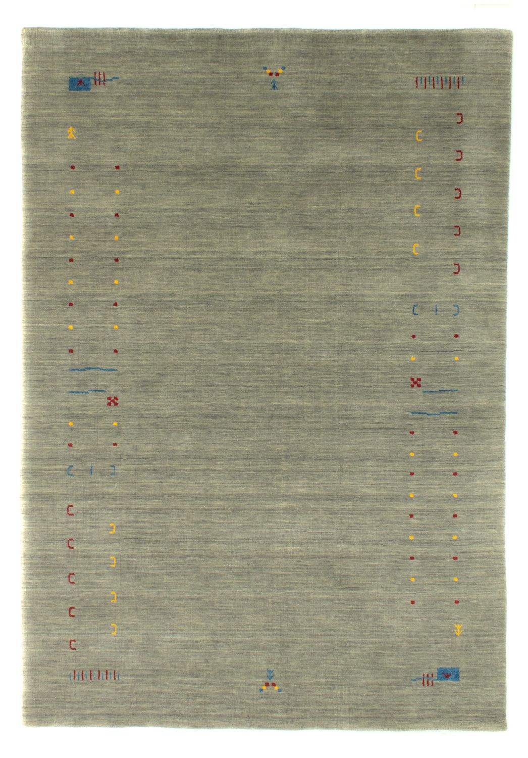 Dywan Gabbeh - Miękki - 202 x 143 cm - srebrny