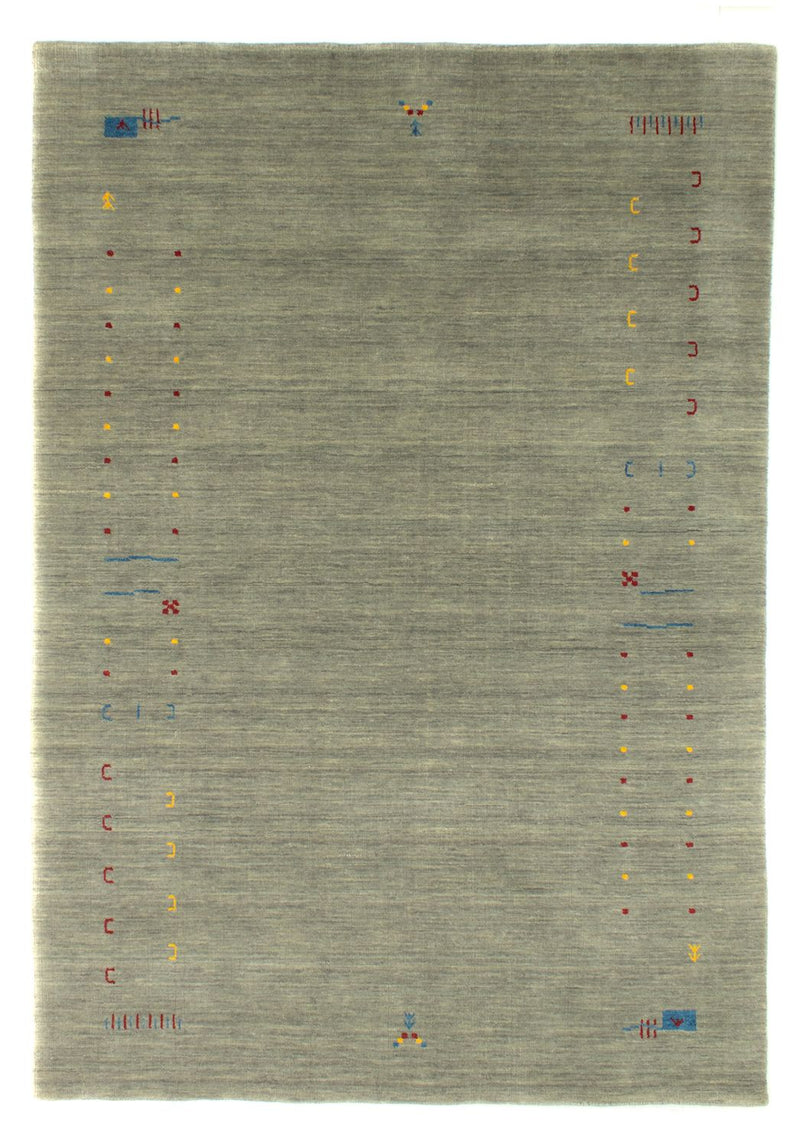 Dywan Gabbeh - Miękki - 202 x 143 cm - srebrny