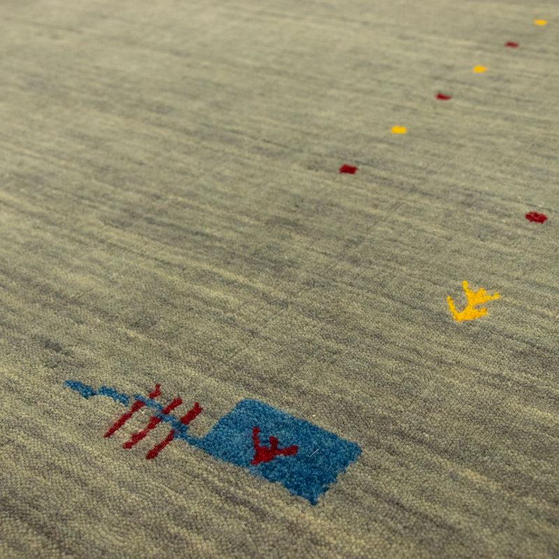 Dywan Gabbeh - Miękki - 202 x 143 cm - srebrny