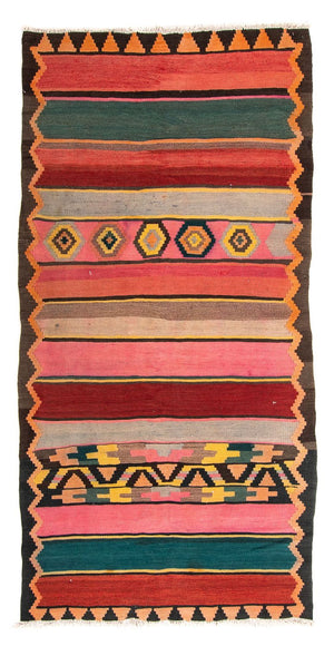 Biegacz Dywan Kelim - Stary - 250 x 120 cm - wielokolorowy