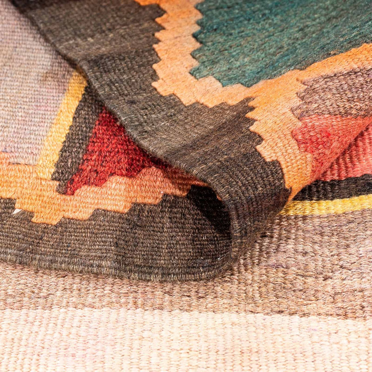 Biegacz Dywan Kelim - Stary - 250 x 120 cm - wielokolorowy