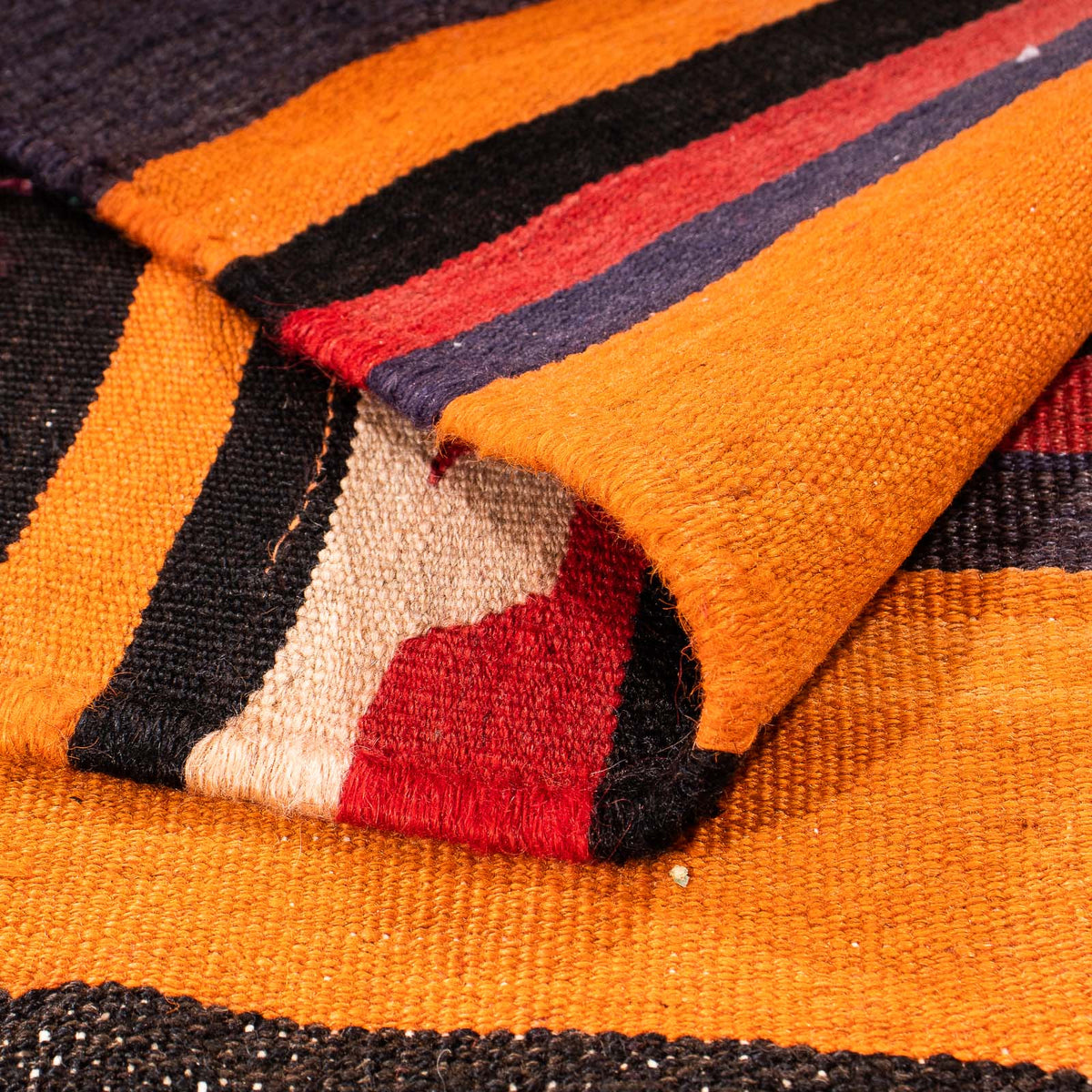 Biegacz Dywan Kelim - Stary - 295 x 120 cm - wielokolorowy