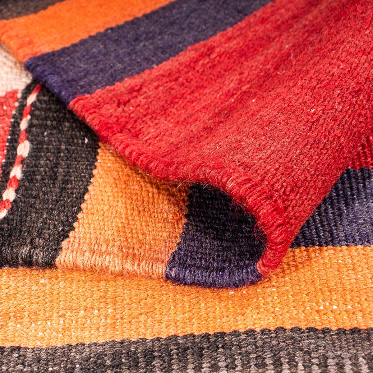 Dywan Kelim - Stary - 165 x 150 cm - wielokolorowy