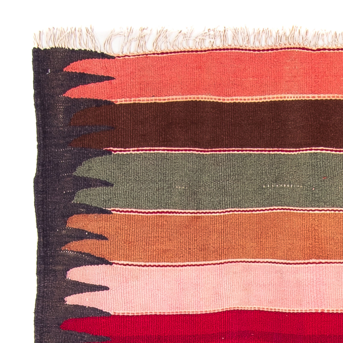 Dywan Kelim - Stary - 160 x 130 cm - wielokolorowy