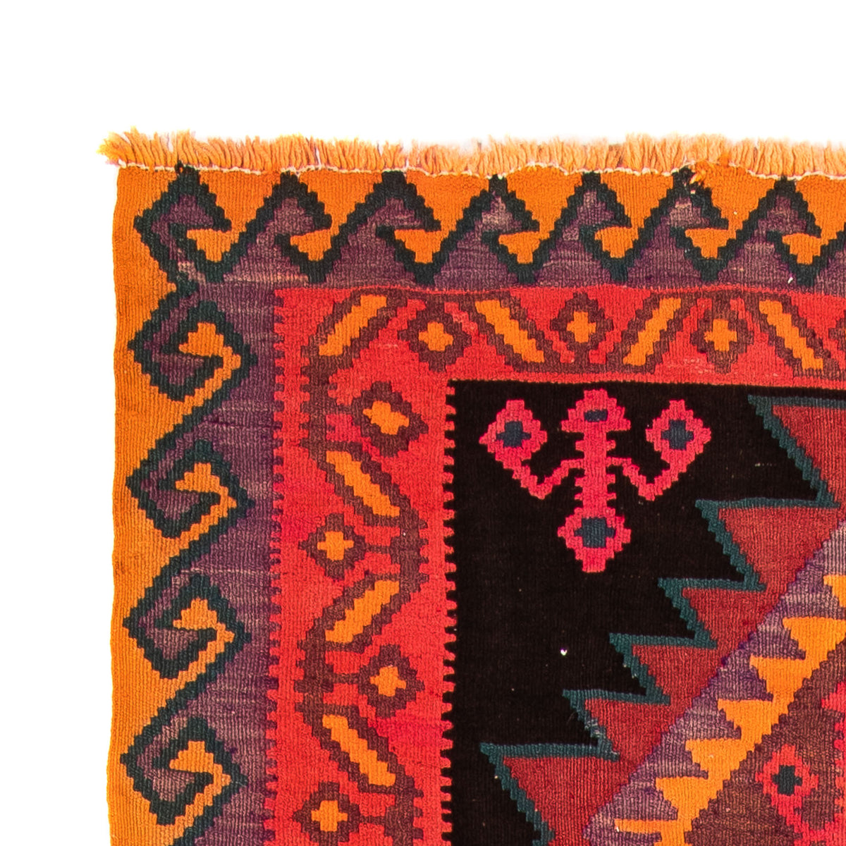 Biegacz Dywan Kelim - Stary - 305 x 80 cm - wielokolorowy