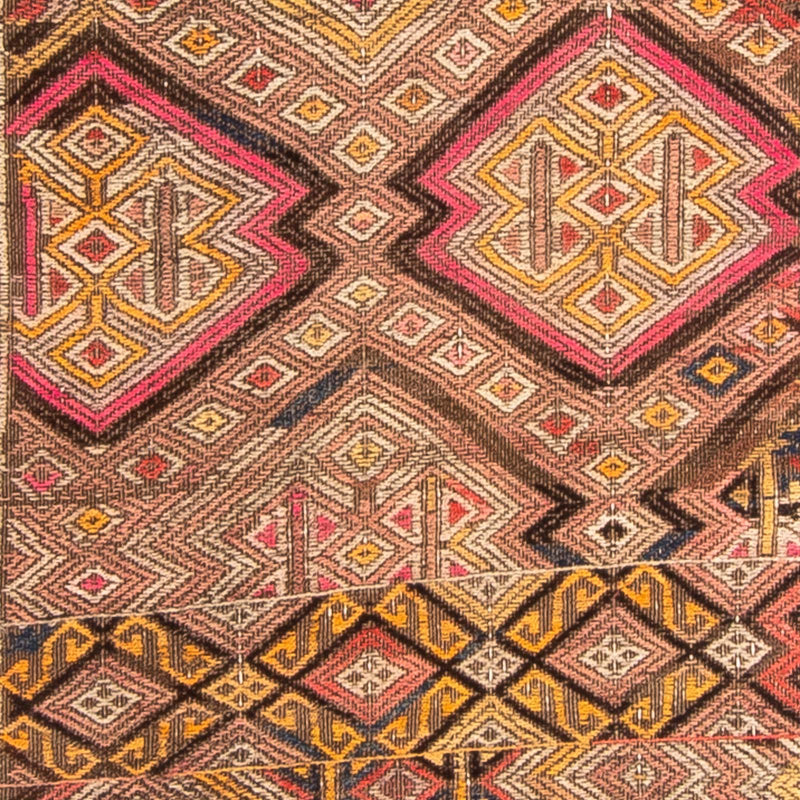 Biegacz Dywan Kelim - Stary - 356 x 152 cm - wielokolorowy