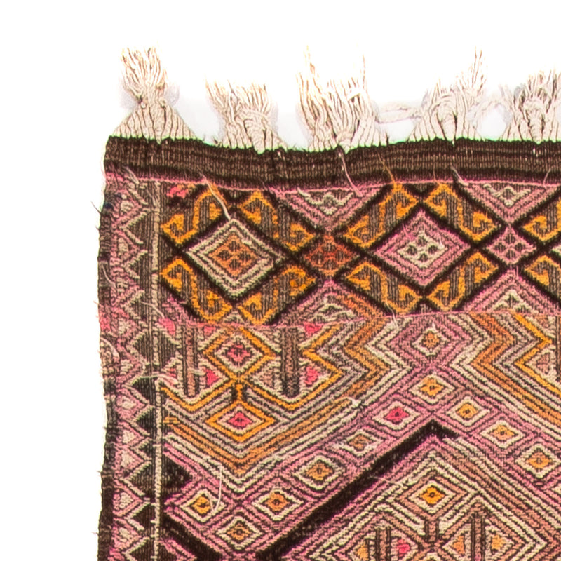 Biegacz Dywan Kelim - Stary - 356 x 152 cm - wielokolorowy