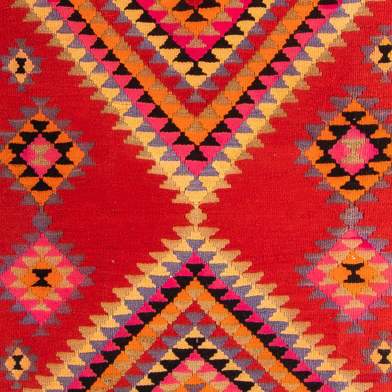 Biegacz Dywan Kelim - Stary - 400 x 155 cm - wielokolorowy