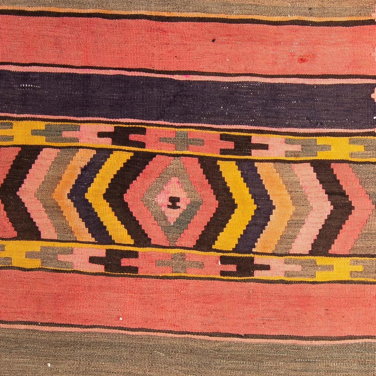 Biegacz Dywan Kelim - Stary - 300 x 125 cm - wielokolorowy