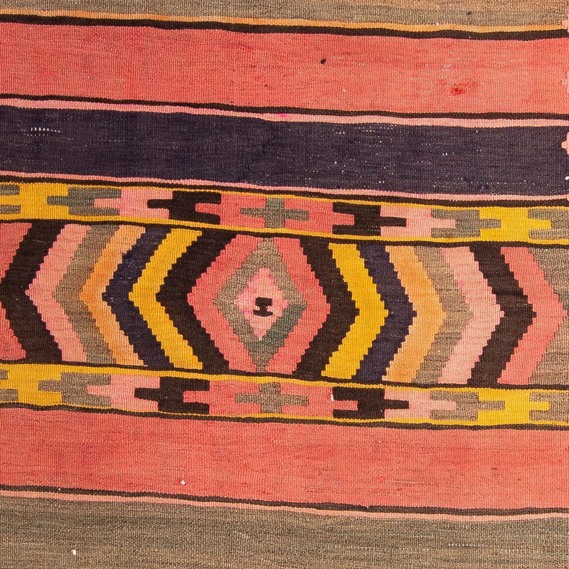 Biegacz Dywan Kelim - Stary - 300 x 125 cm - wielokolorowy