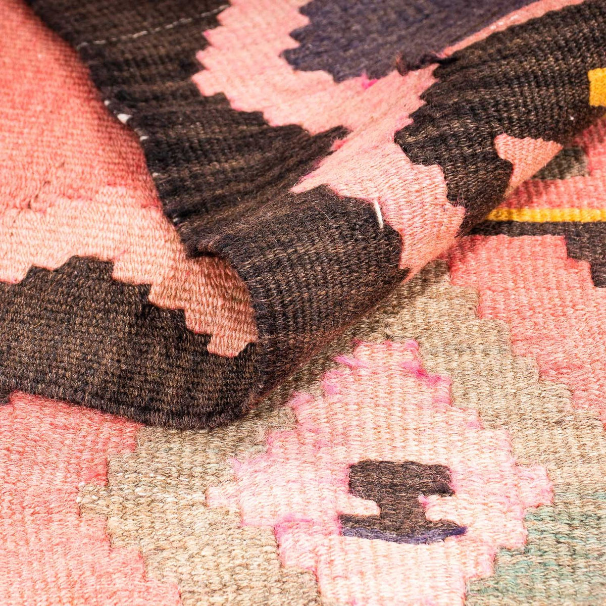 Biegacz Dywan Kelim - Stary - 300 x 125 cm - wielokolorowy