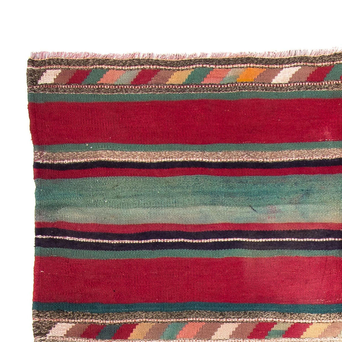 Dywan Kelim - Stary - 204 x 184 cm - wielokolorowy