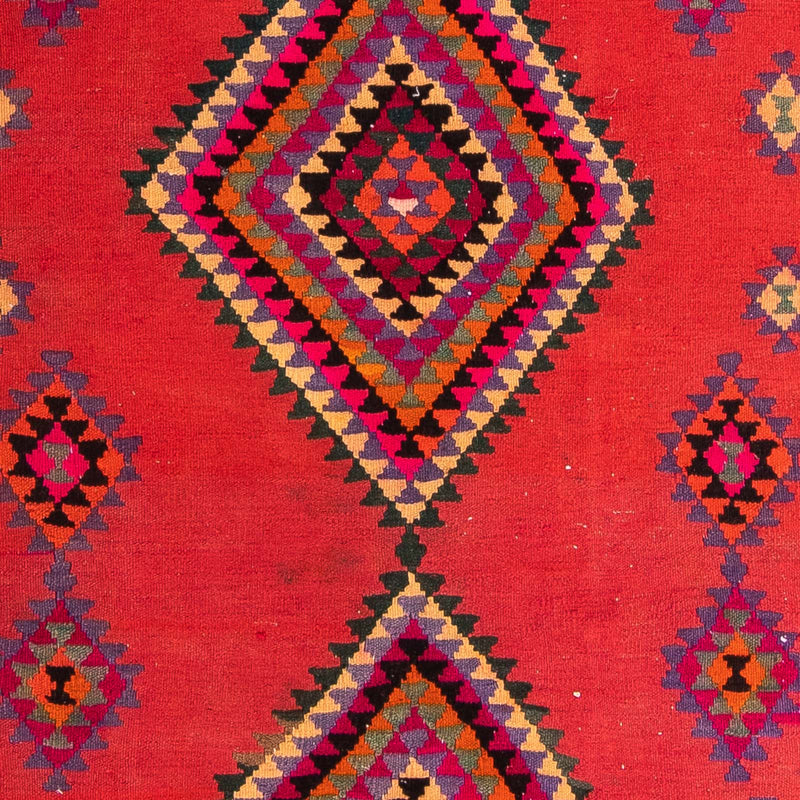 Biegacz Dywan Kelim - Stary - 390 x 155 cm - wielokolorowy