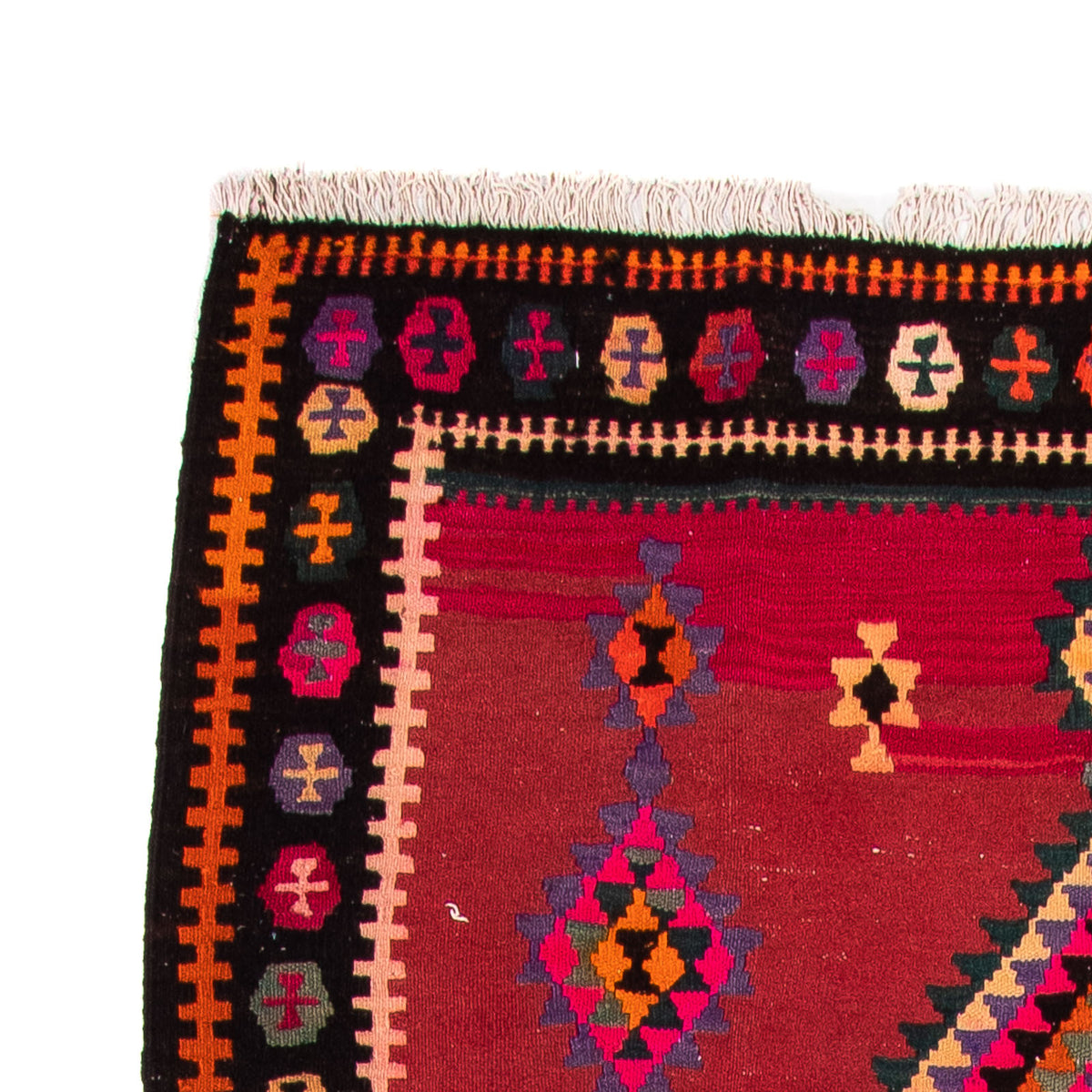 Biegacz Dywan Kelim - Stary - 390 x 155 cm - wielokolorowy