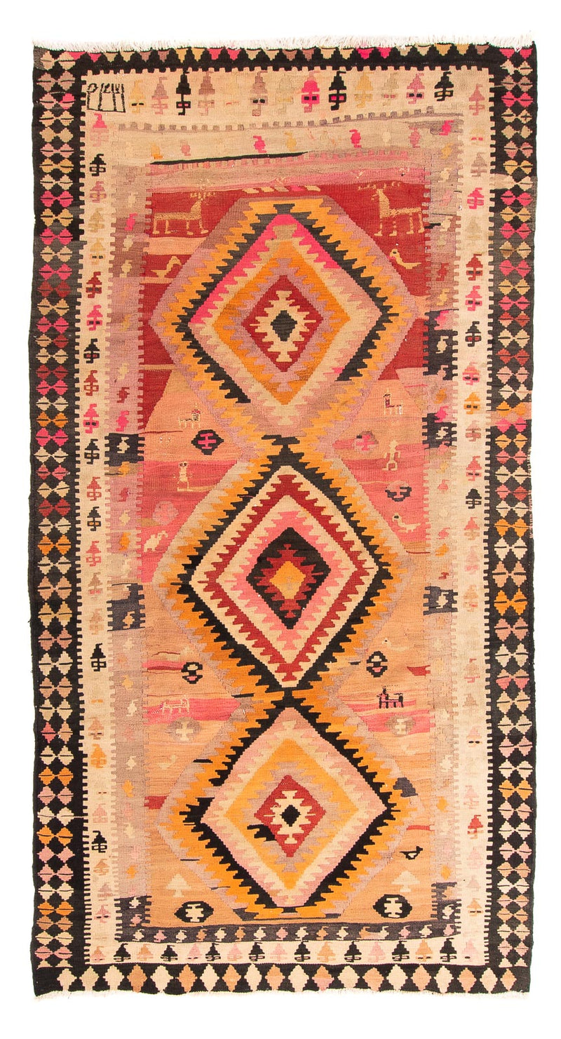 Biegacz Dywan Kelim - Stary - 275 x 150 cm - wielokolorowy
