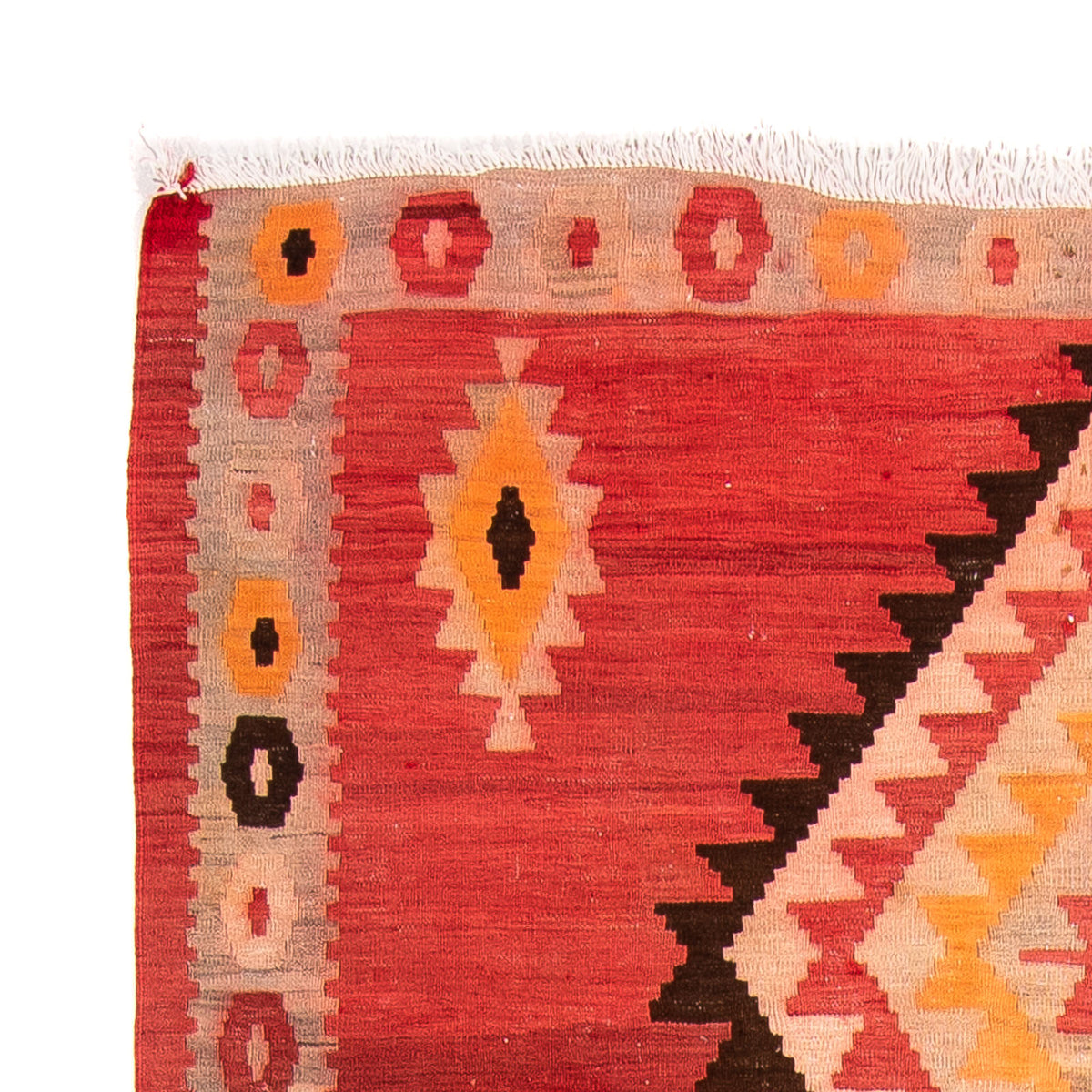 Dywan Kelim - Stary - 283 x 142 cm - wielokolorowy