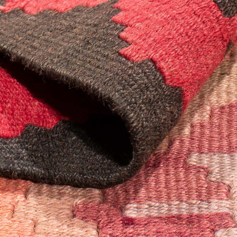 Biegacz Dywan Kelim - Stary - 435 x 200 cm - jasna czerwień