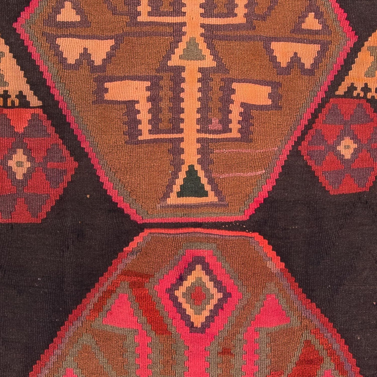 Biegacz Dywan Kelim - Stary - 340 x 150 cm - wielokolorowy