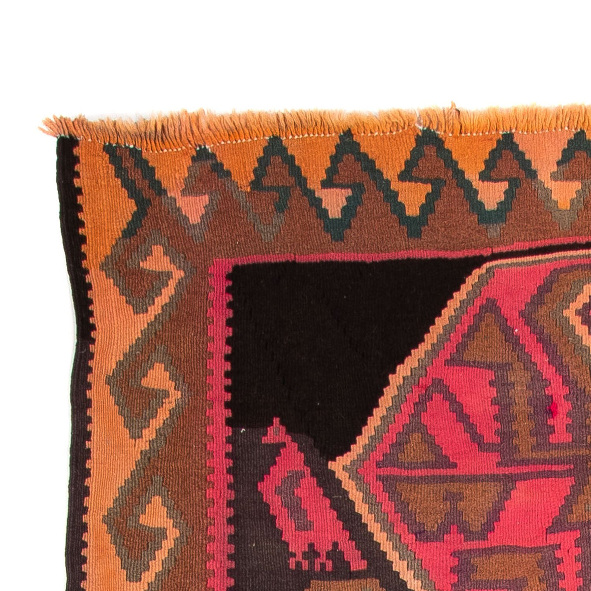 Biegacz Dywan Kelim - Stary - 340 x 150 cm - wielokolorowy