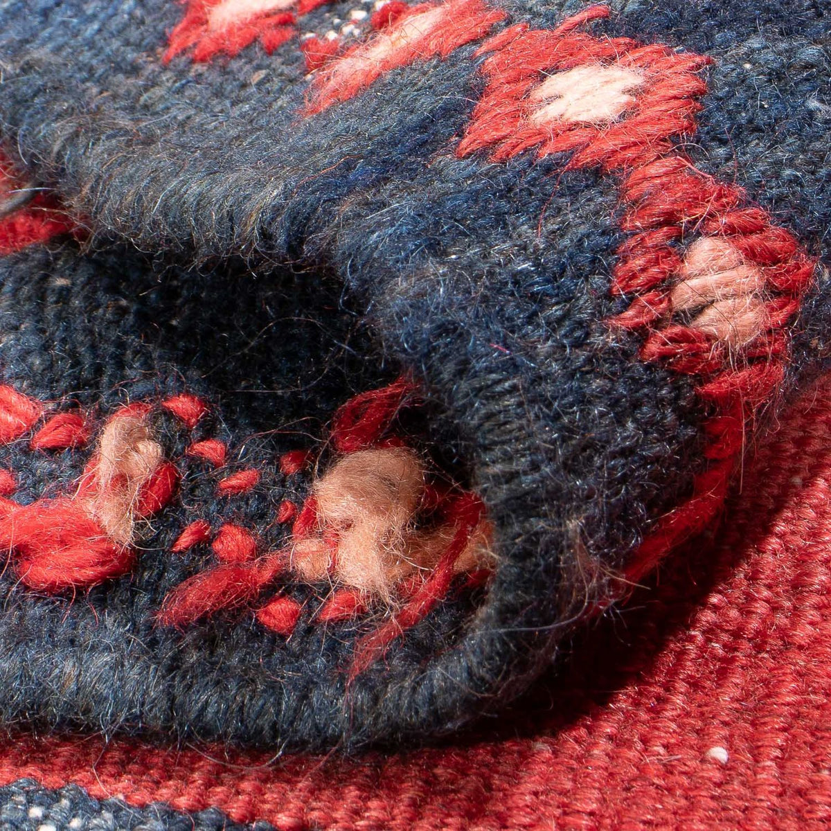 Biegacz Dywan Kelim - Stary - 420 x 160 cm - ciemnoniebieski