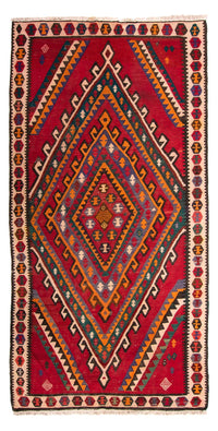 Biegacz Dywan Kelim - Stary - 323 x 167 cm - wielokolorowy