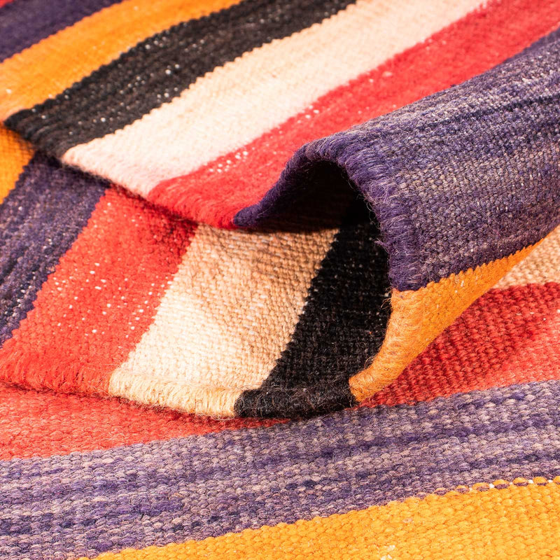 Biegacz Dywan Kelim - Stary - 330 x 130 cm - wielokolorowy