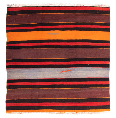 Dywan Kelim - Stary - 150 x 140 cm - wielokolorowy