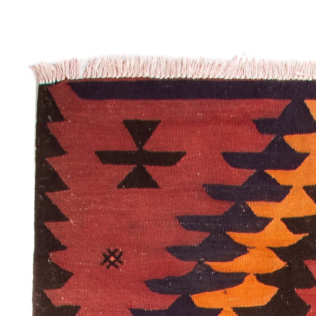 Biegacz Dywan Kelim - Stary - 390 x 130 cm - wielokolorowy