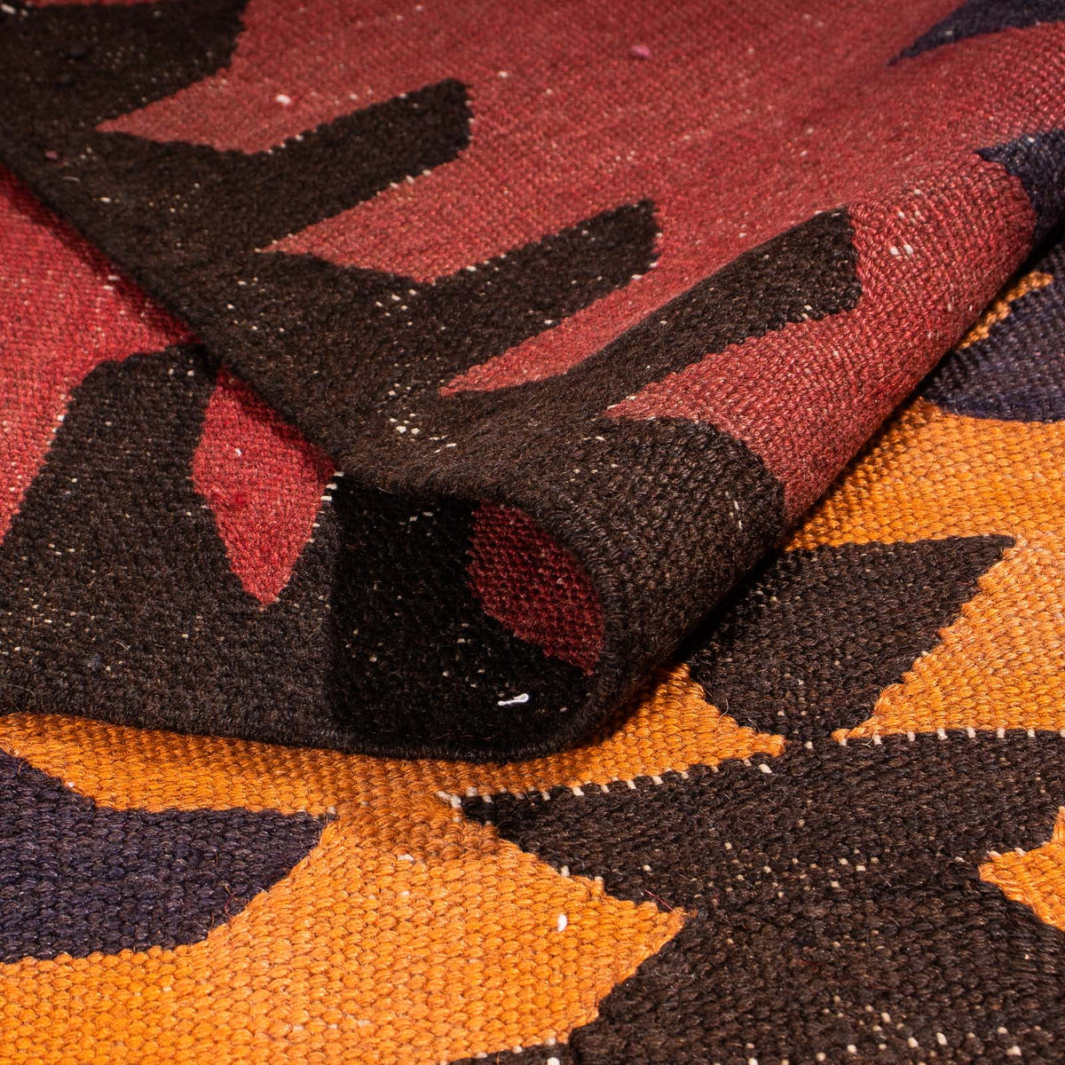 Biegacz Dywan Kelim - Stary - 390 x 130 cm - wielokolorowy