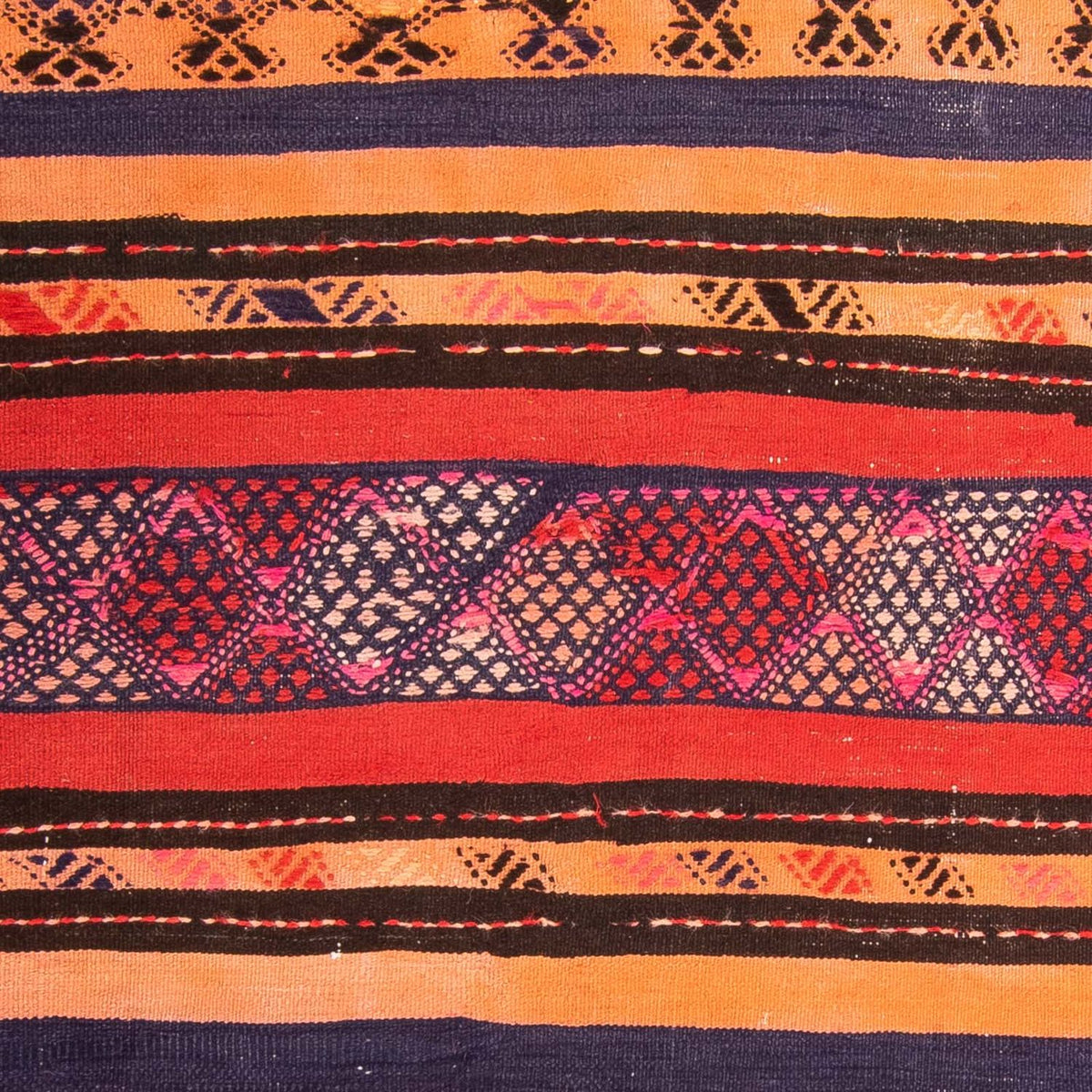 Dywan Kelim - Stary kwadratowy  - 150 x 125 cm - wielokolorowy