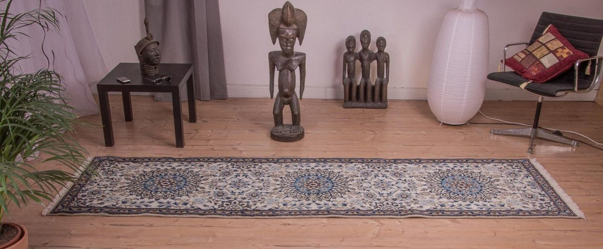 Biegacz Dywan perski - Nain - Królewski - 295 x 81 cm - beżowy