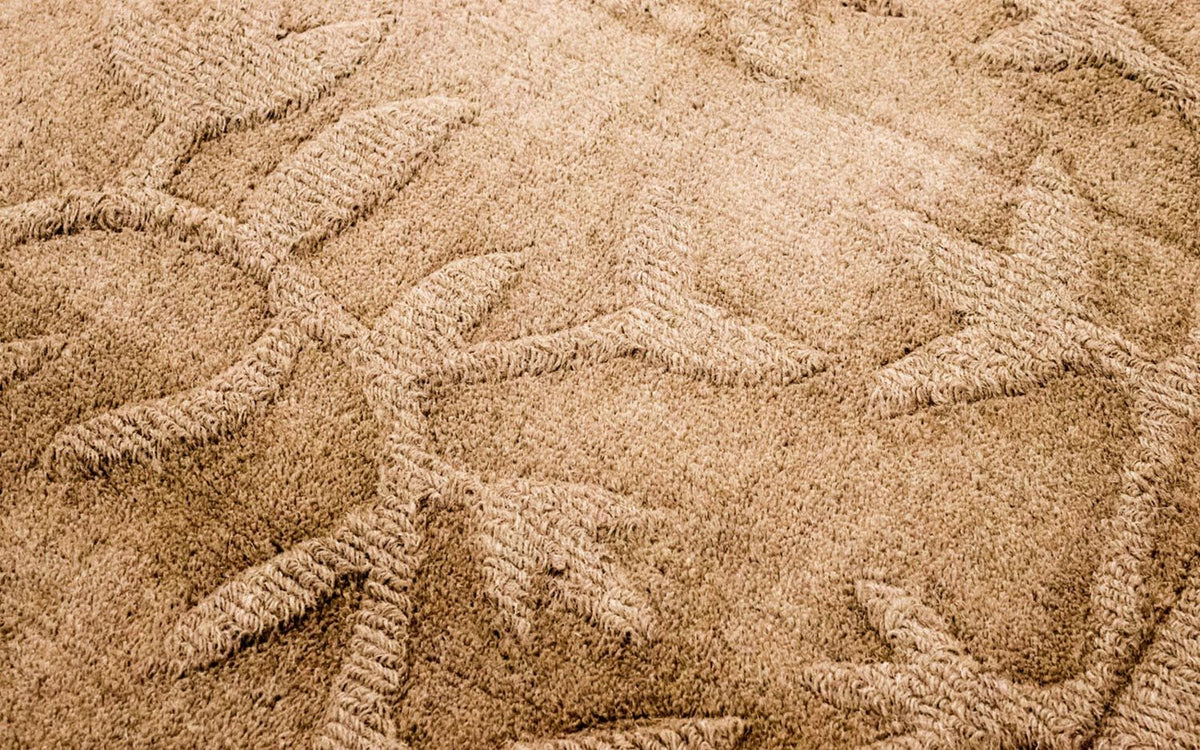 Dywan wełniany - 148 x 89 cm - brązowy