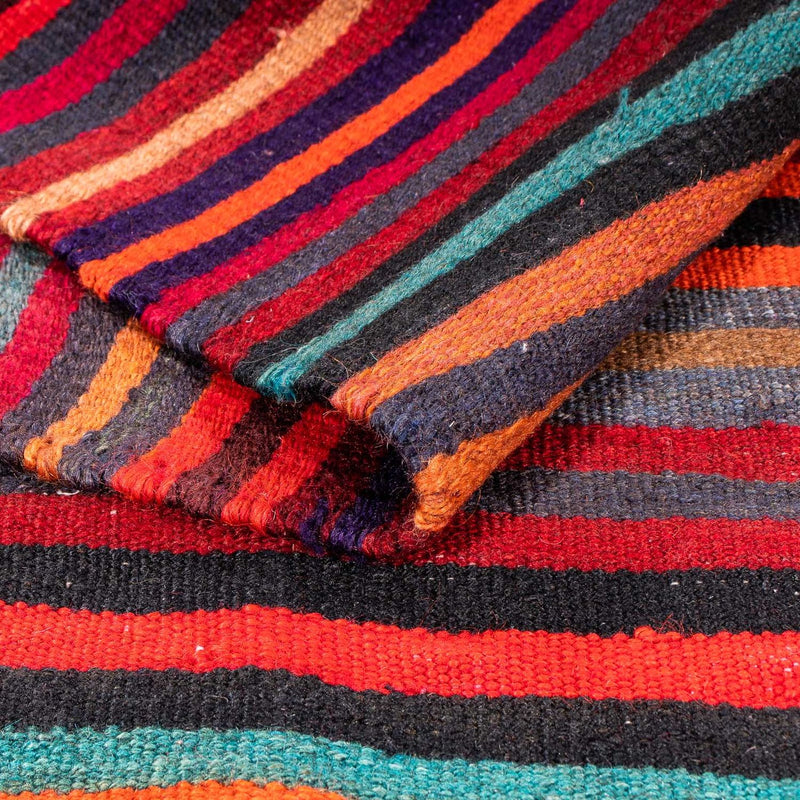 Dywan Kelim - Stary - 195 x 100 cm - wielokolorowy