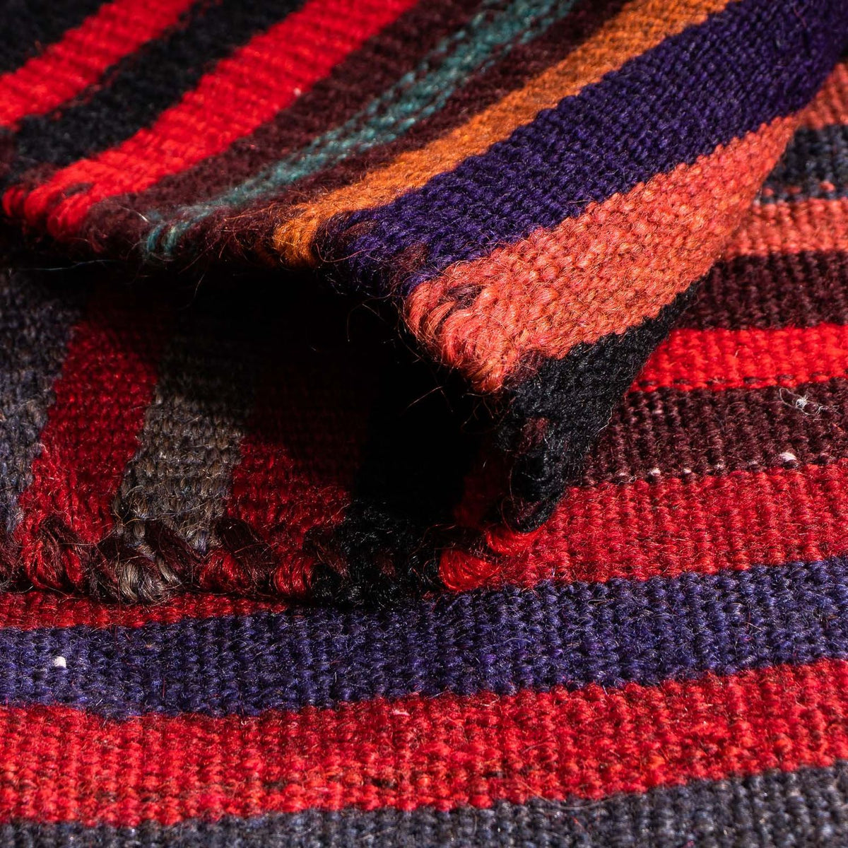 Dywan Kelim - Stary - 105 x 90 cm - wielokolorowy