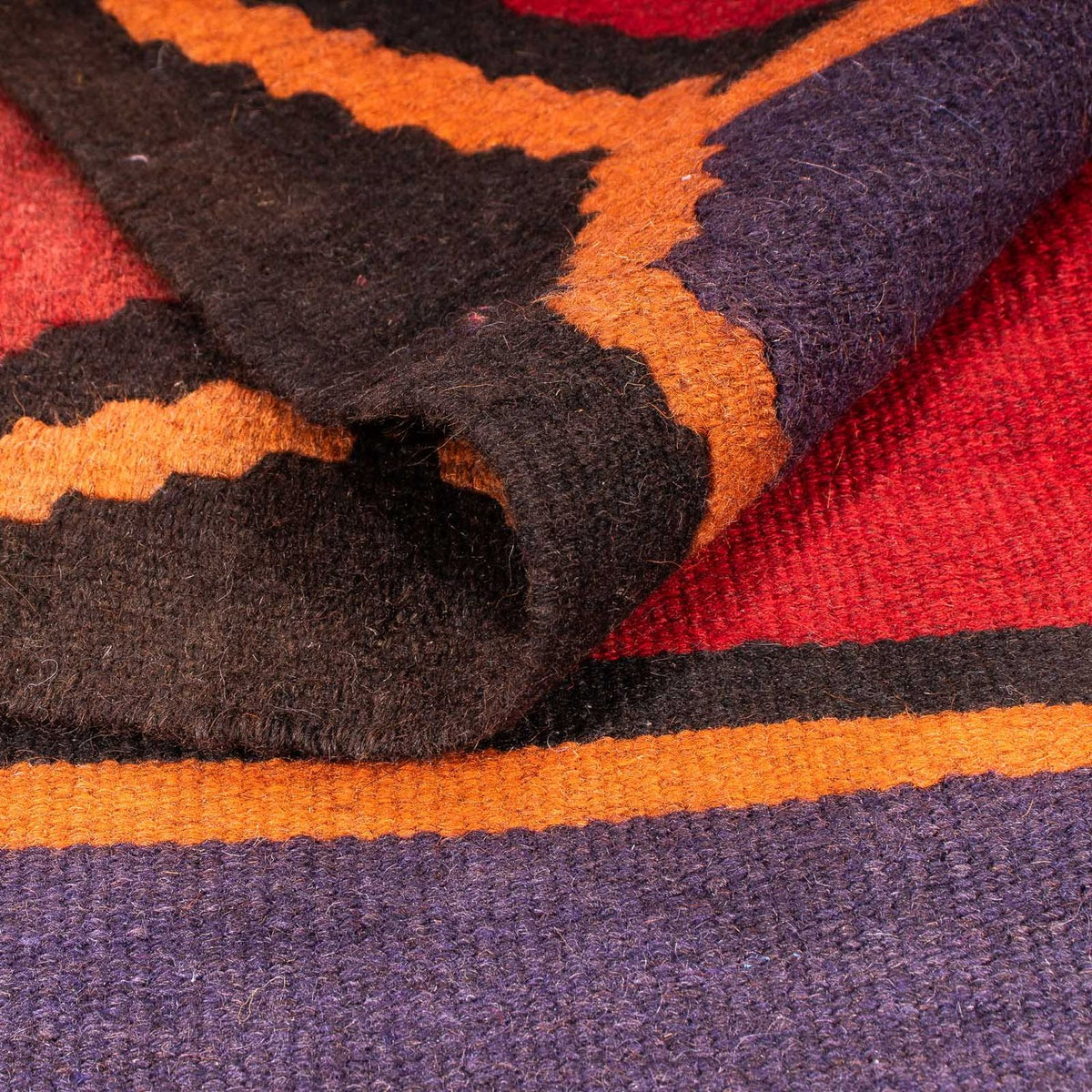 Dywan Kelim - Stary - 180 x 145 cm - wielokolorowy