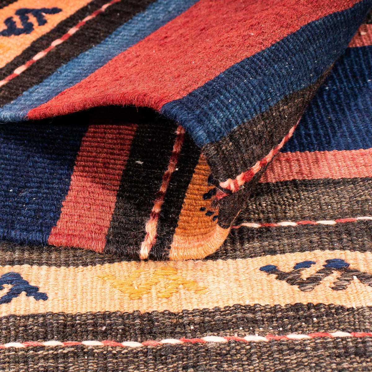 Dywan Kelim - Stary - 205 x 150 cm - wielokolorowy