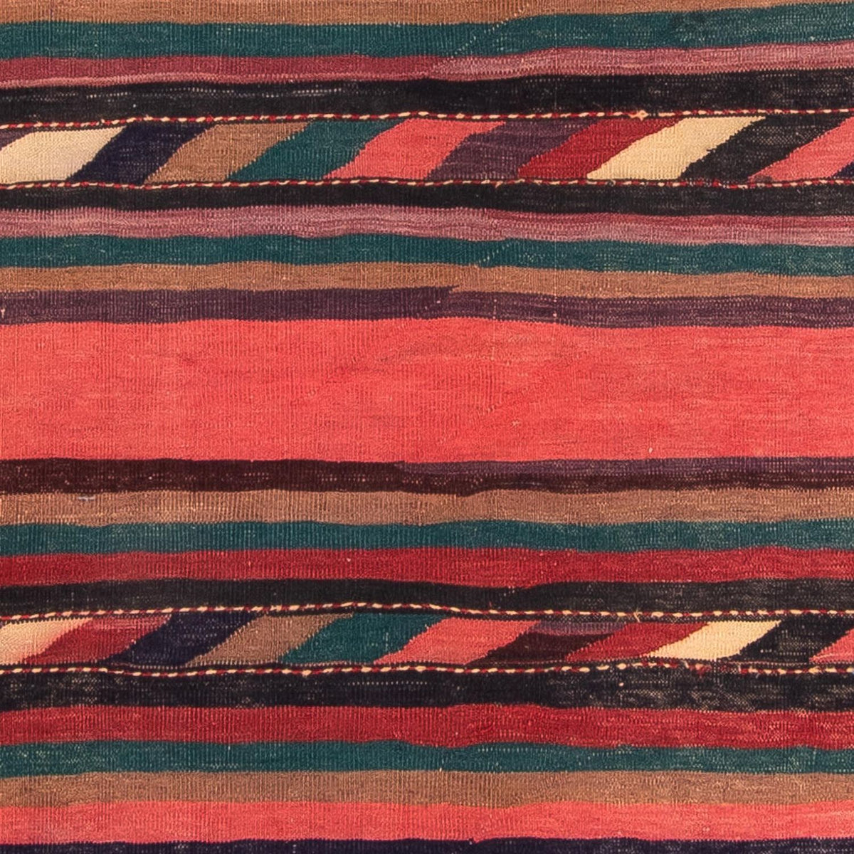 Dywan Kelim - Stary - 170 x 160 cm - wielokolorowy