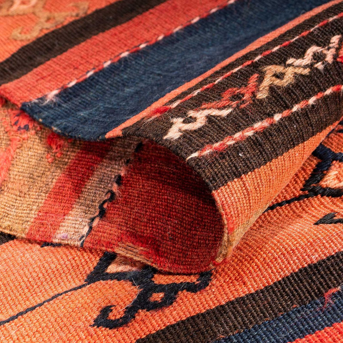 Biegacz Dywan Kelim - Stary - 280 x 85 cm - wielokolorowy