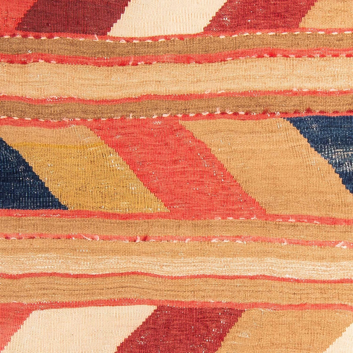 Dywan Kelim - Stary - 147 x 110 cm - wielokolorowy