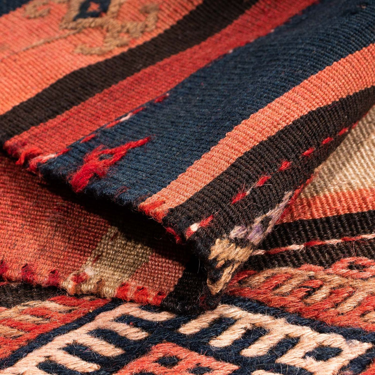 Biegacz Dywan Kelim - Stary - 315 x 95 cm - wielokolorowy