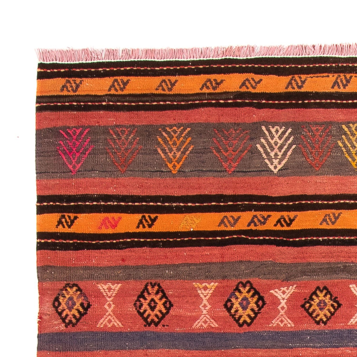 Dywan Kelim - Stary - 215 x 150 cm - wielokolorowy