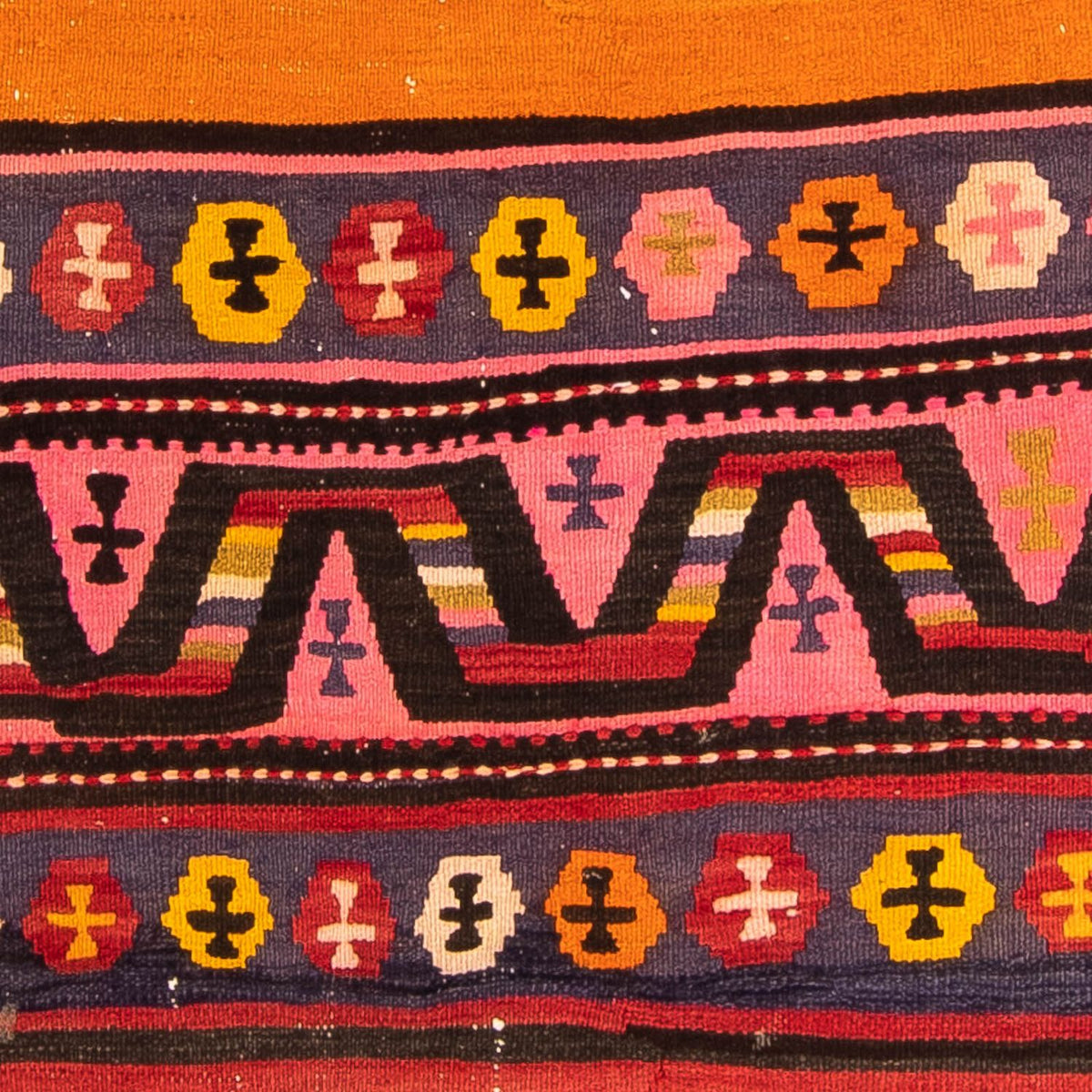 Dywan Kelim - Stary - 220 x 135 cm - wielokolorowy