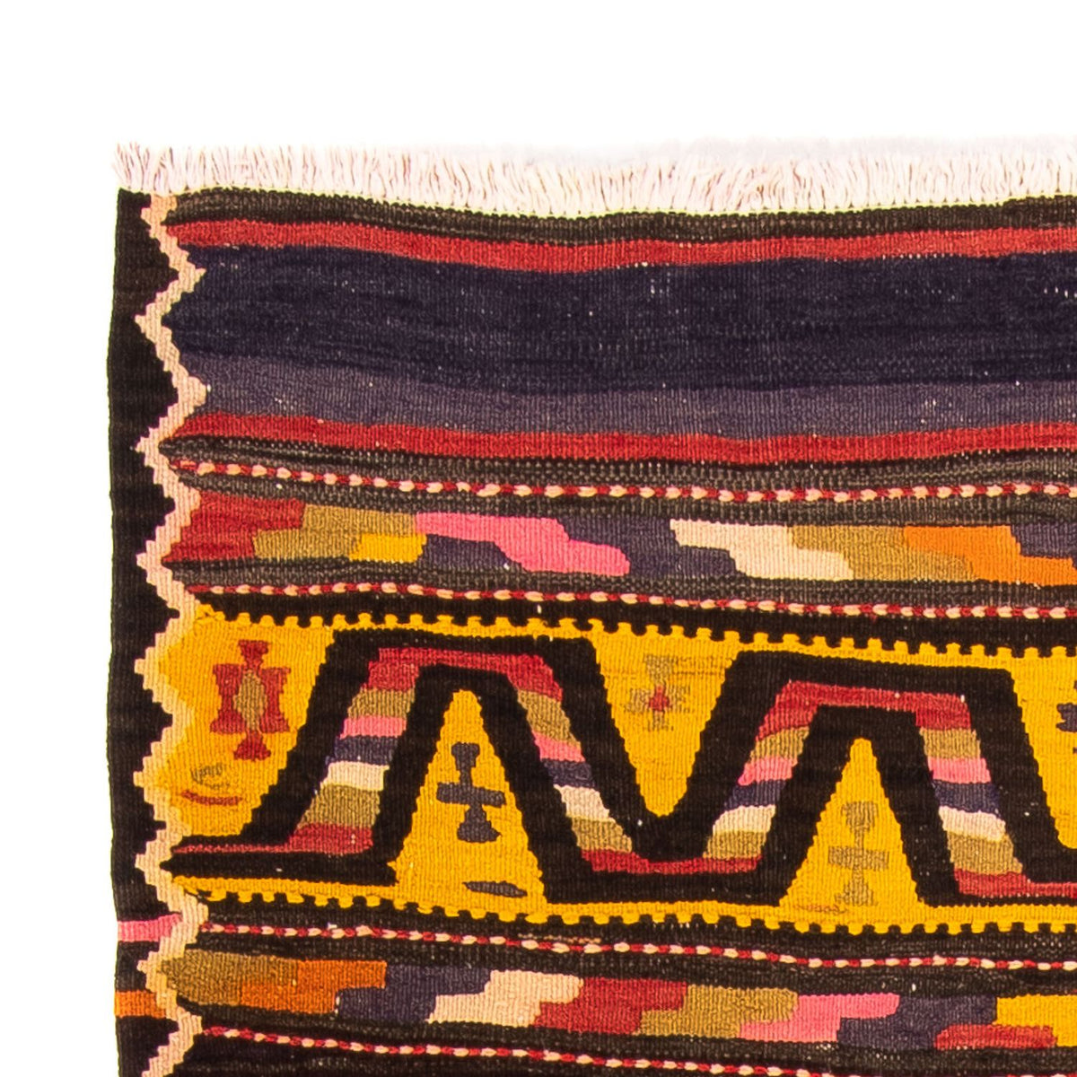 Dywan Kelim - Stary - 220 x 135 cm - wielokolorowy